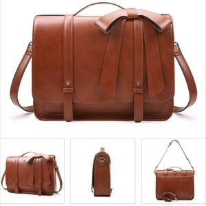 ECOSUSI Briefcase for Women Messenger Backpack PU Leather 14" Laptop Bag NWOT